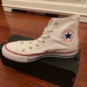 Brand new white high top converse !